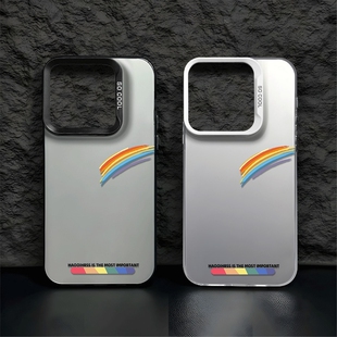 卡通彩虹情侣适用苹果16pro手机壳iphone15适用一加13适用小米15适用红米k80适用荣耀300保护套适用魅族21