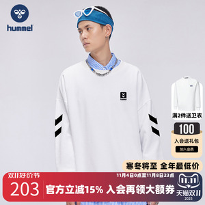 hummel 运动圆领卫衣2023春季ins潮牌情侣宽松休闲上衣 213MW037