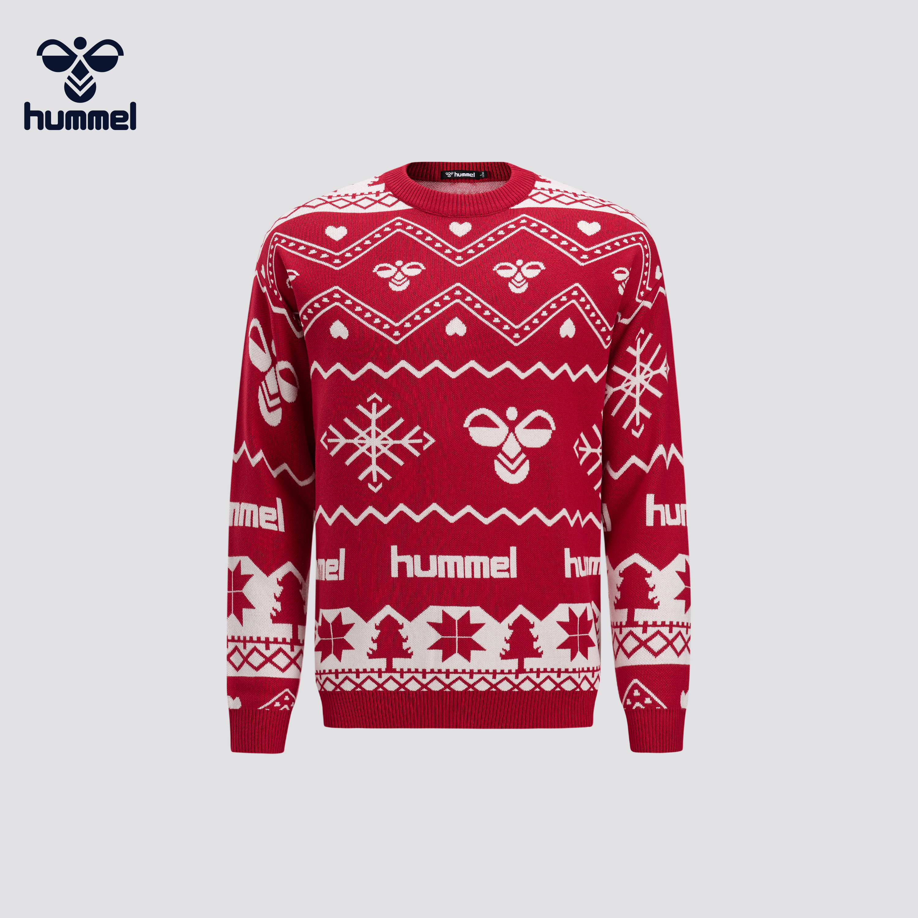 HUMMEL圣诞风费尔岛提花针织衫