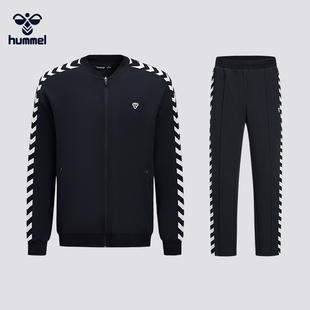 HUMMEL运动套装男2025年秋季休闲跑步运动服外套长裤