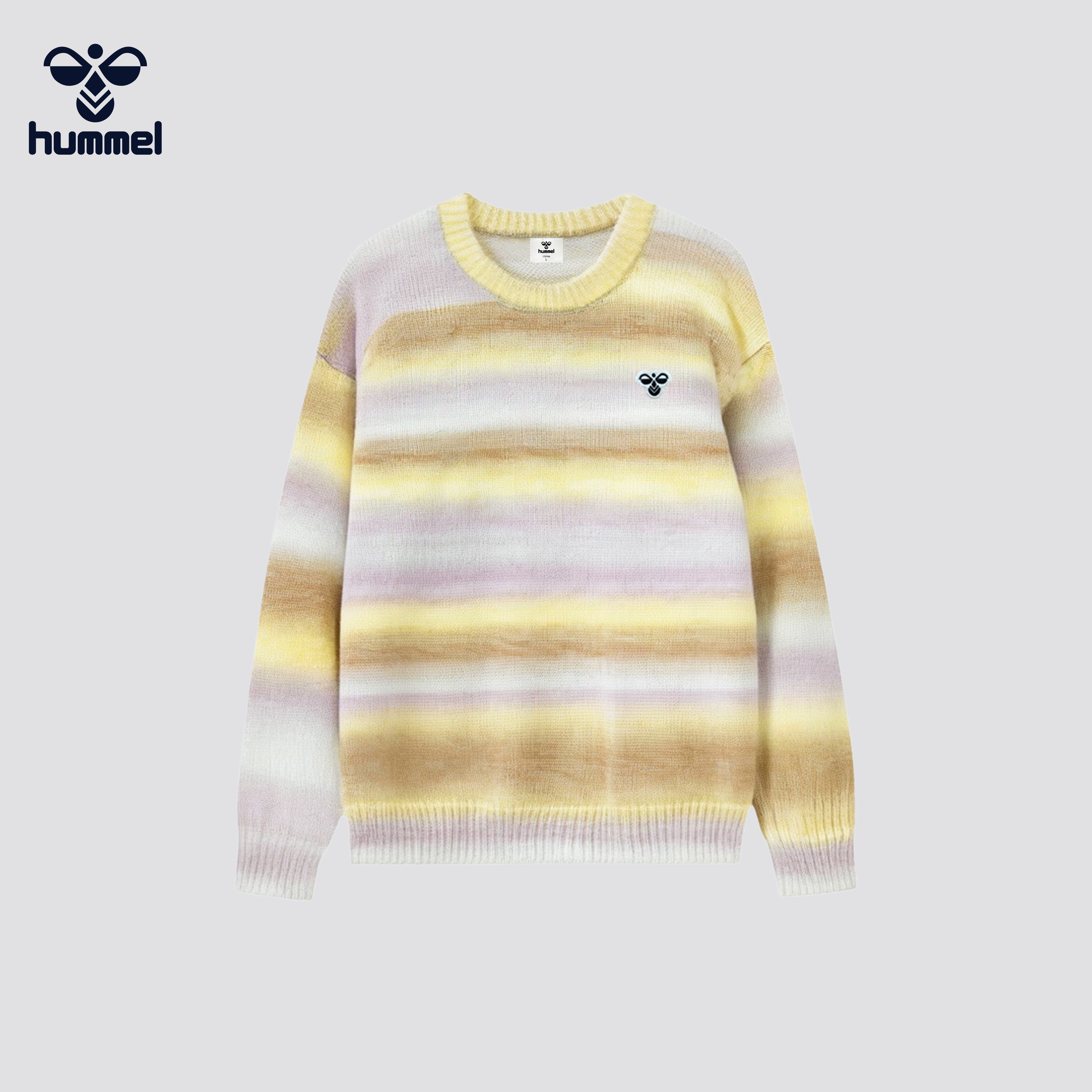 HUMMEL渐变条纹圆领毛衣情侣
