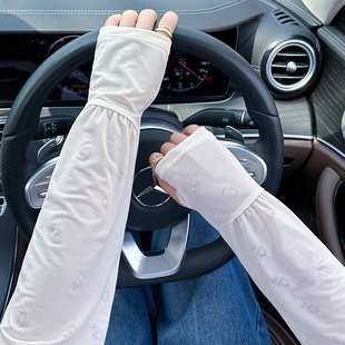 寬松騎行開車護(hù)臂遮陽大碼 手袖 女士夏季 冰絲袖 套 透氣薄款 防曬冰袖
