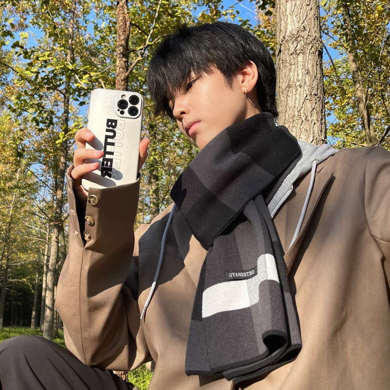 男生高档围巾送男朋友生日礼物