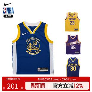 球衣正品 湖人勇士库里同款 中小童户外亲子运动上衣 Nike NBA