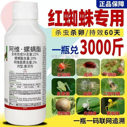 红蜘蛛专用药杀卵杀虫剂阿维螺螨酯锈壁虱果树蔬菜月季花卉杀螨剂