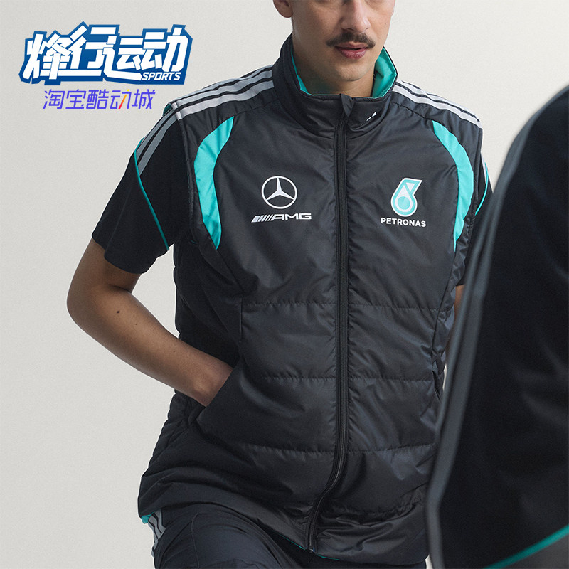 Adidas/阿迪达斯正品新款男黑蓝绿色保暖经典棉马甲背心KE5476