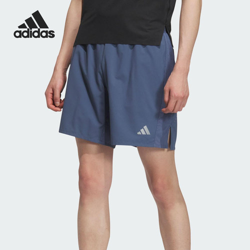 Adidas/阿迪达斯正品2025新款男士侧开叉跑步运动短裤JZ2350