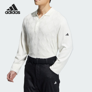POLO衫 Adidas 男子高尔夫运动长袖 阿迪达斯正品 HZ6077 新款