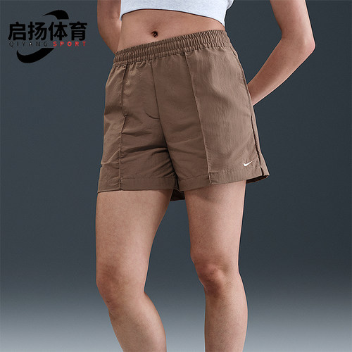 Nike/耐克正品纯色松紧腰三分休闲短裤新款经典女短裤FV6623-233