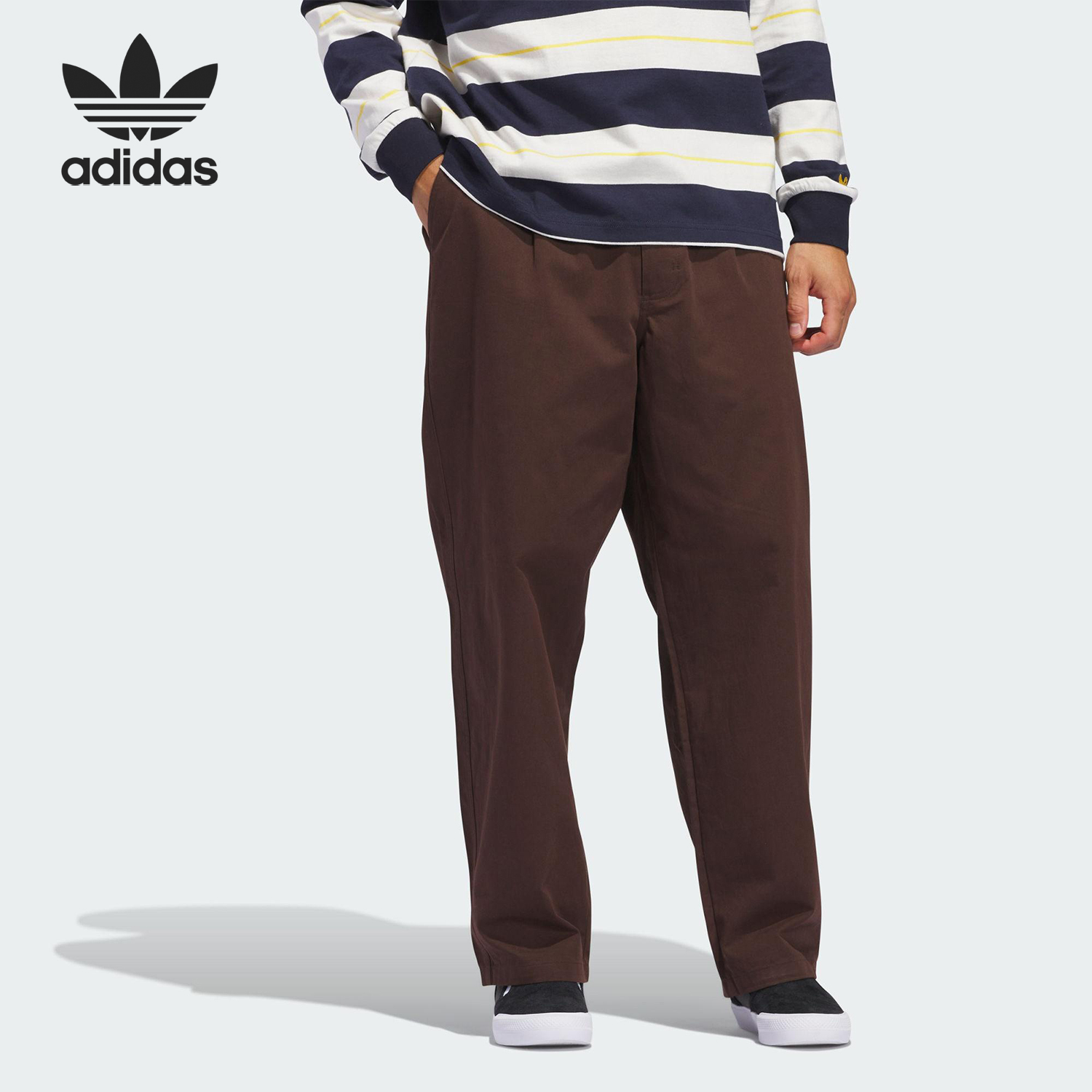 Adidas/阿迪达斯官方正品三叶草男士复古梭织户外运动裤JC7634