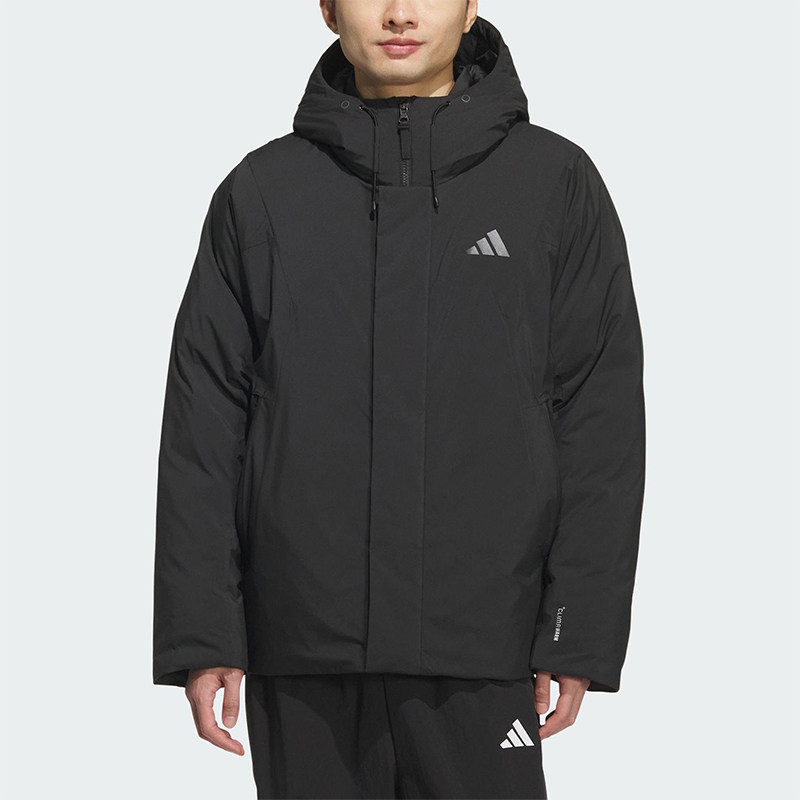 Adidas/阿迪达斯正品2025秋季款男士日常保暖连帽羽绒服KC2509