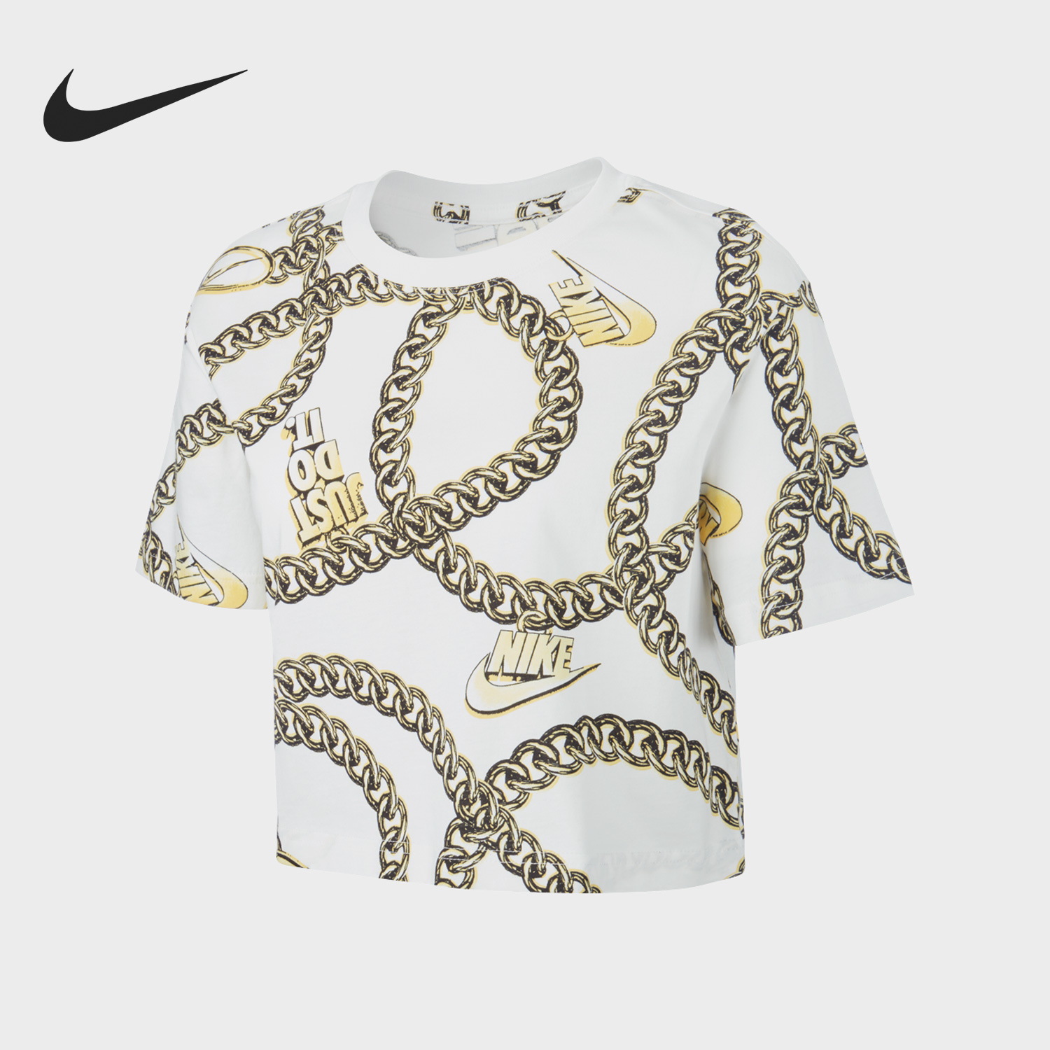 Nike/耐克正品Sportswear 女子印花短款短袖T恤CI9356-100