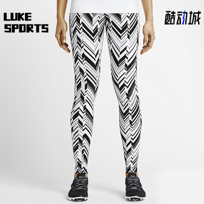 Nike/耐克正品印花图案休闲弹力健身裤新经典透气款女长裤6425-10