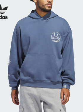 Adidas/阿迪达斯官方正品三叶草男女印花休闲运动连帽卫衣JI6956