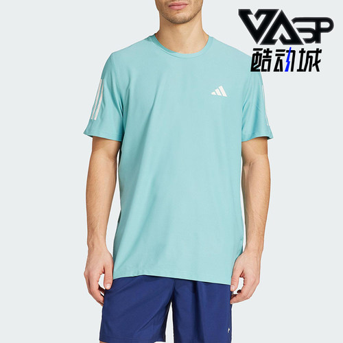 Adidas/阿迪达斯正品OWN THE RUN TEE男士运动圆领短袖T恤JX2211