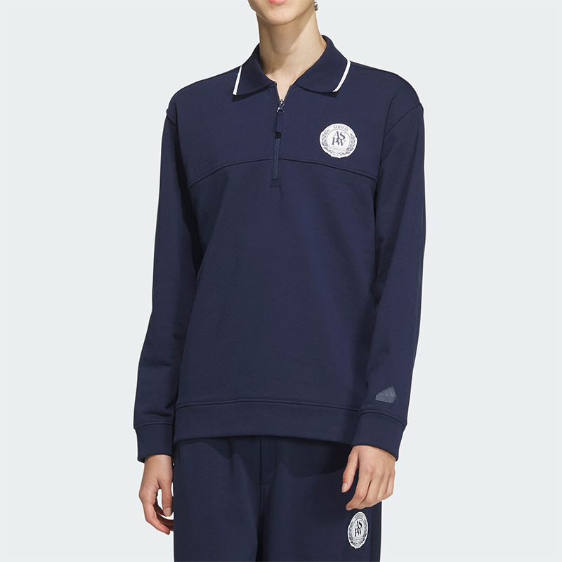 阿迪达斯男士运动休闲翻领卫衣