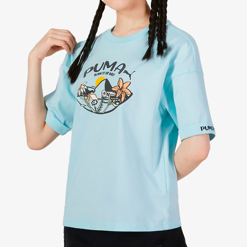 Puma/彪马正品当季新款女子休闲运动训练短袖T恤536730-20