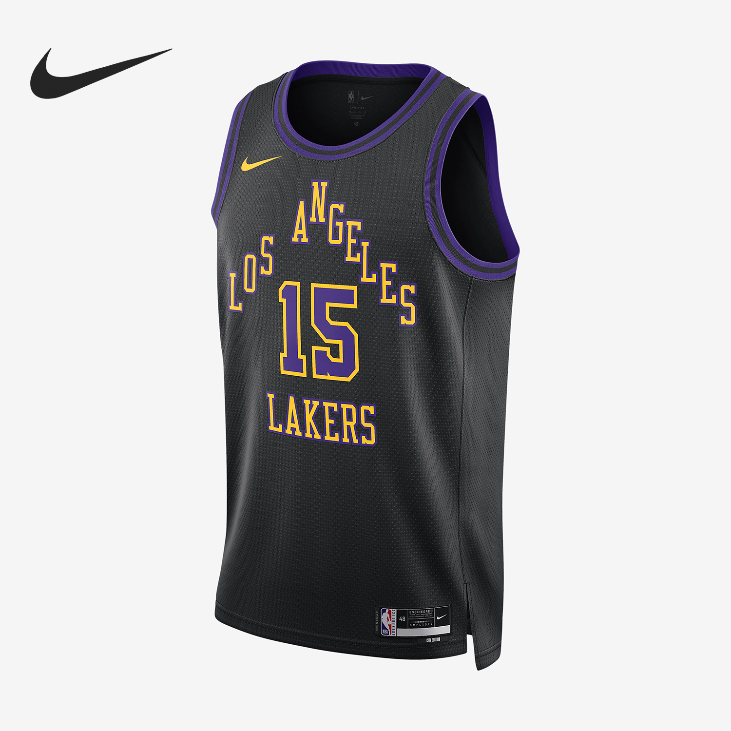 耐克洛杉矶湖人队男士干爽球衣