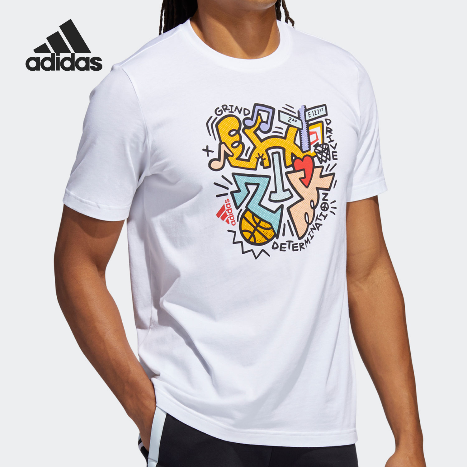 Adidas/阿迪达斯正品当季新款男宽松运动休闲圆领半袖GT0224