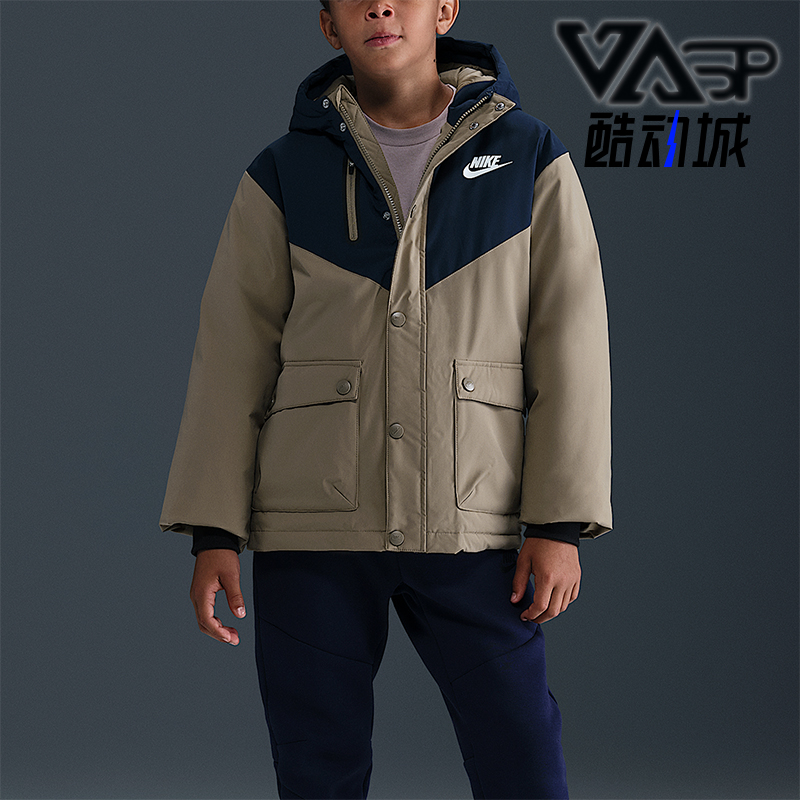 Nike/耐克正品冬季大童运动复古户外训练工装羽绒服IQ9990-247