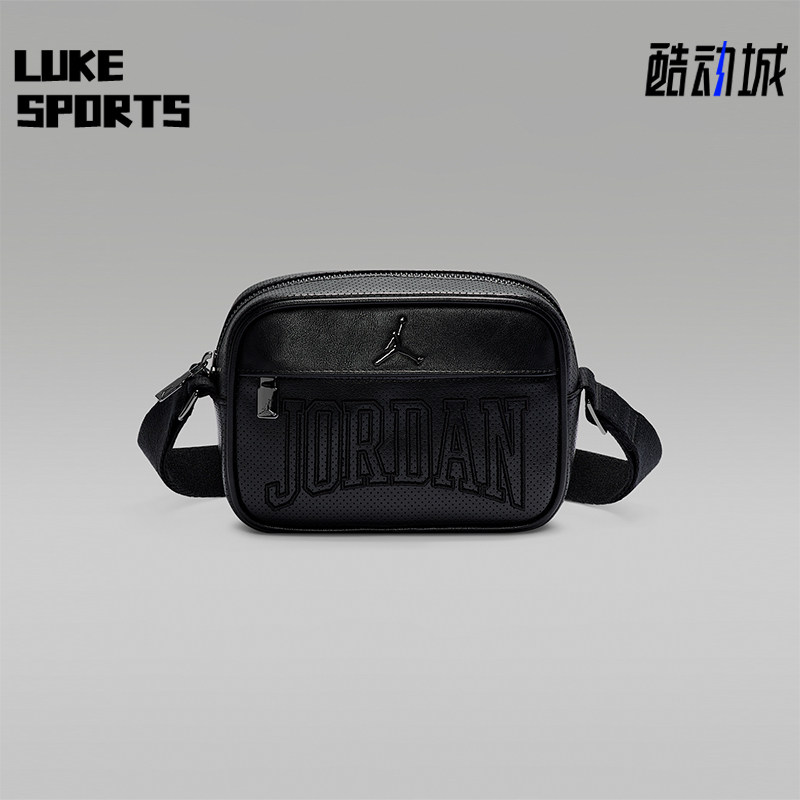 Nike/耐克正品JORDAN穿孔相机包新款男经典黑色斜挎包IR8418-010