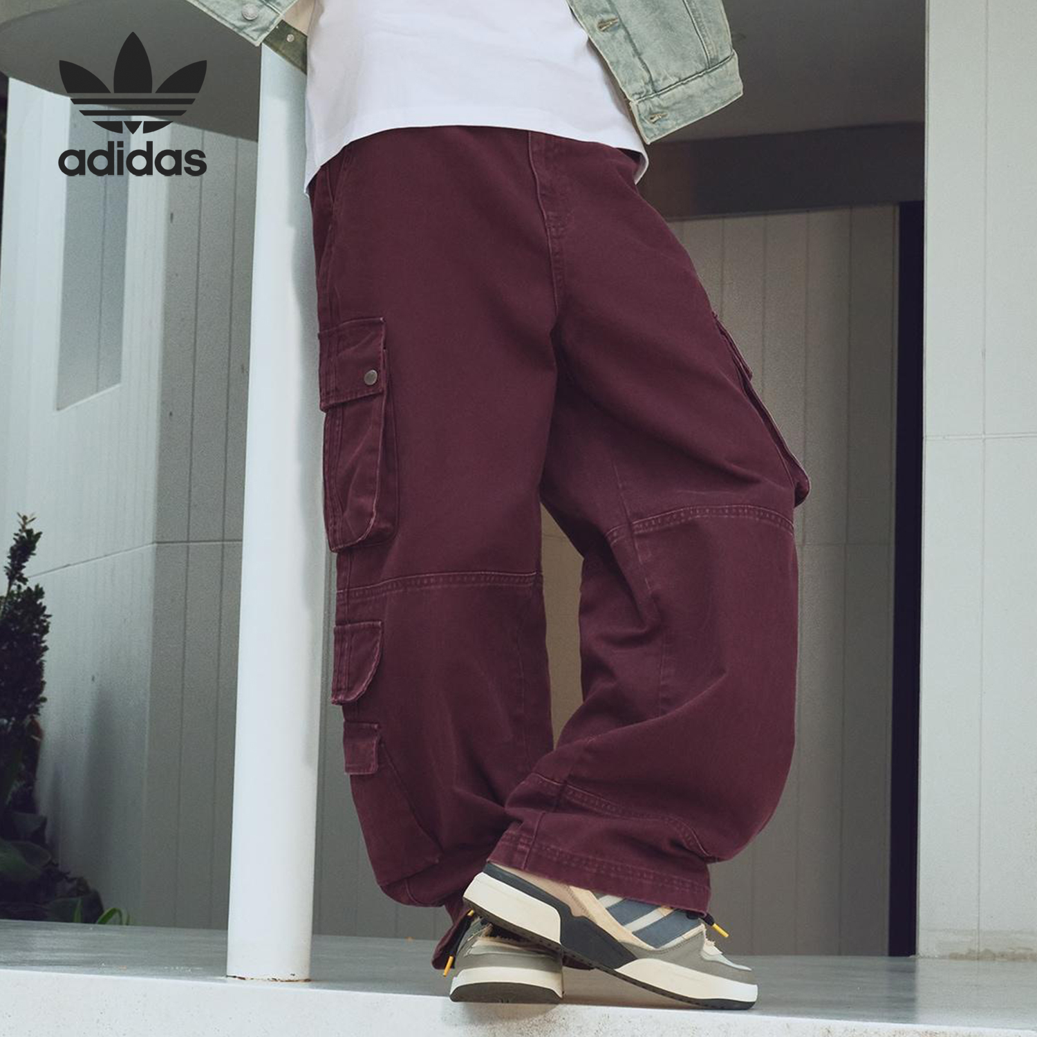 Adidas/阿迪达斯官方正品三叶草男士潮流休闲宽松梭织长裤IA7507