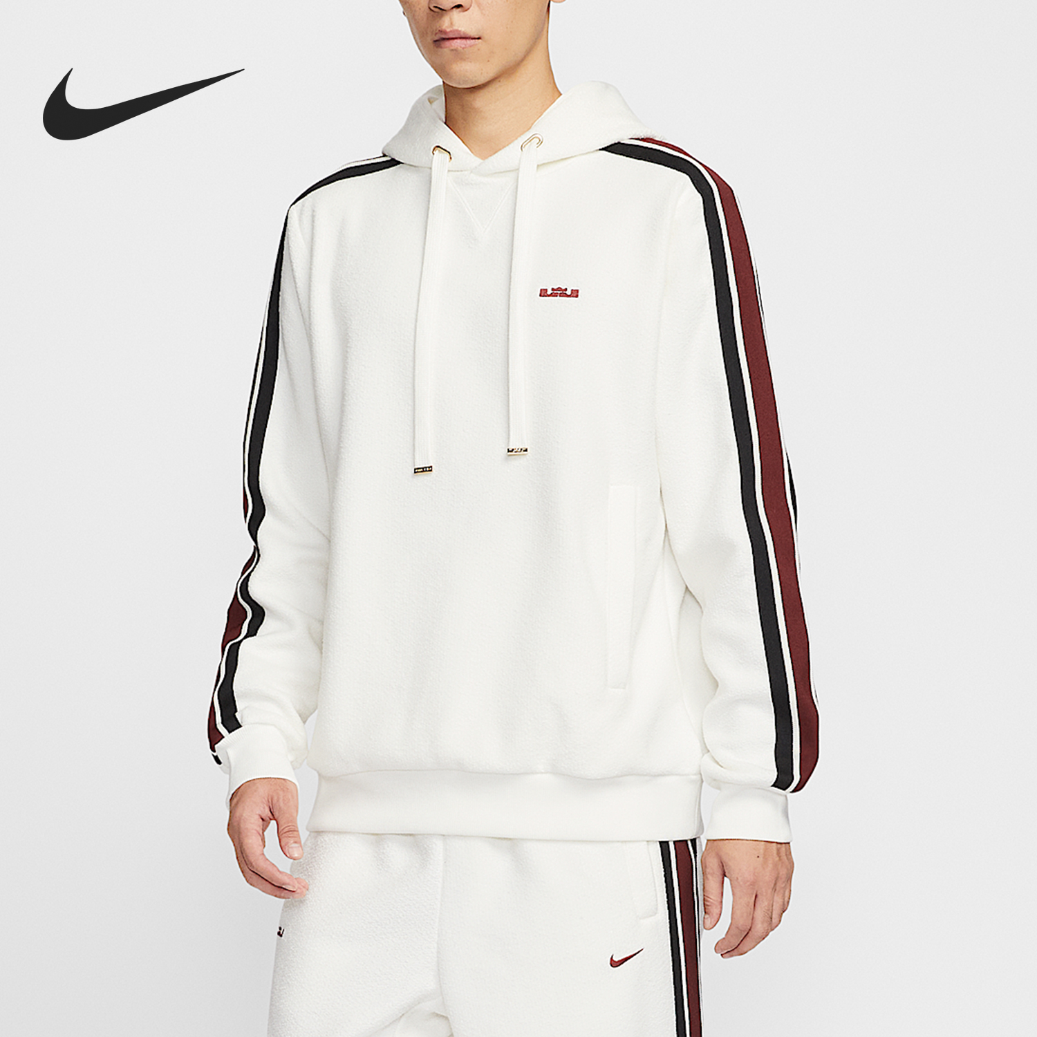 Nike/耐克正品冬季男士宽松加绒连帽针织运动卫衣HV3404-133