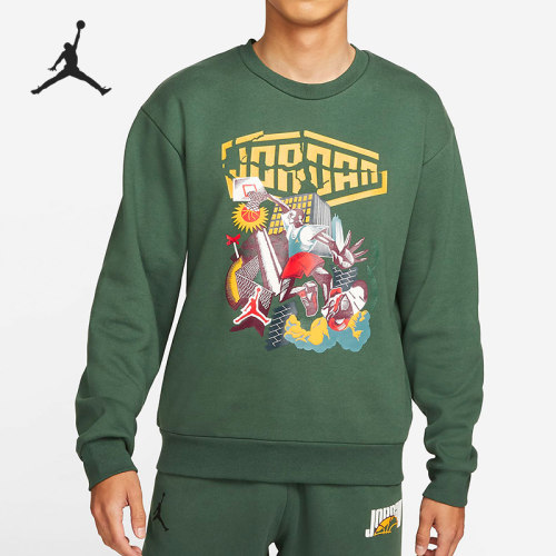 Nike/耐克正品 JORDAN 男子加绒街头篮球印花卫衣 DC9616-333