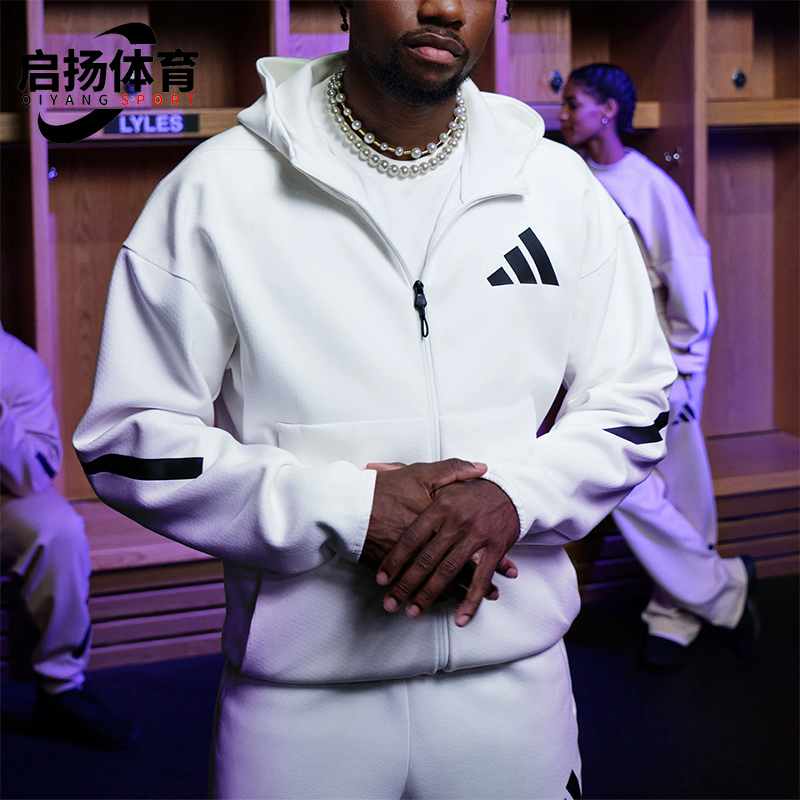 阿迪达斯男士简约保暖训练外套
