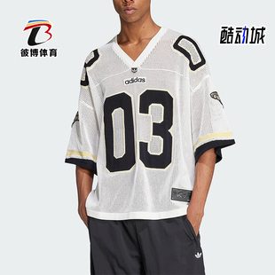 运动透气足球V领短袖 三叶草男女同款 JX1699 阿迪达斯正品 Adidas