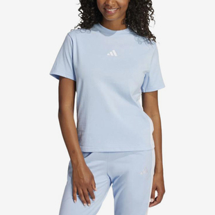 Adidas/阿迪达斯正品Logo圆领短袖T恤新款经典女短袖T恤JE1227