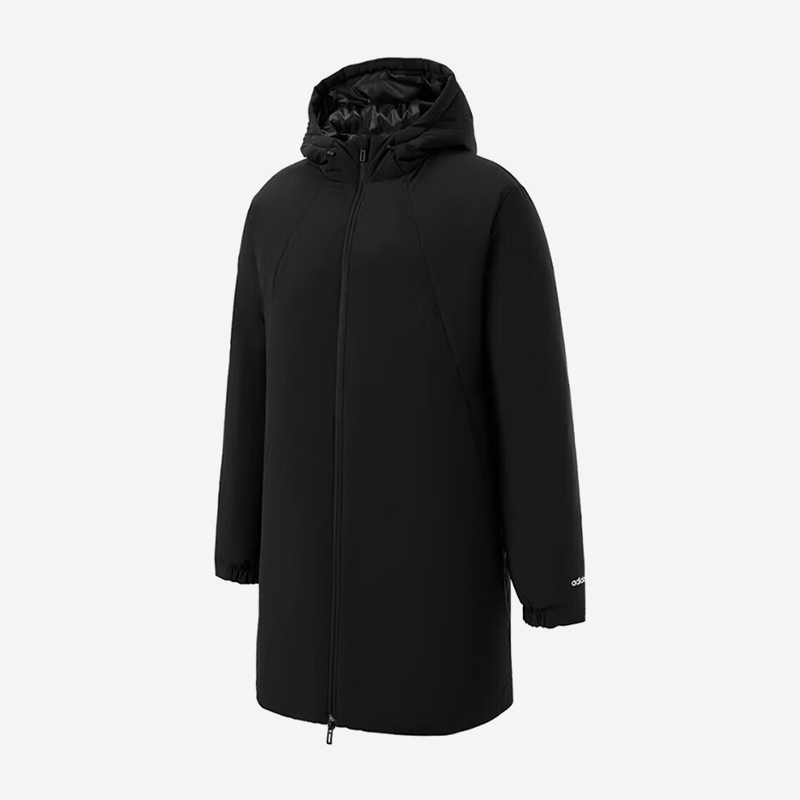 阿迪达斯男士拉链连帽长袖羽绒服