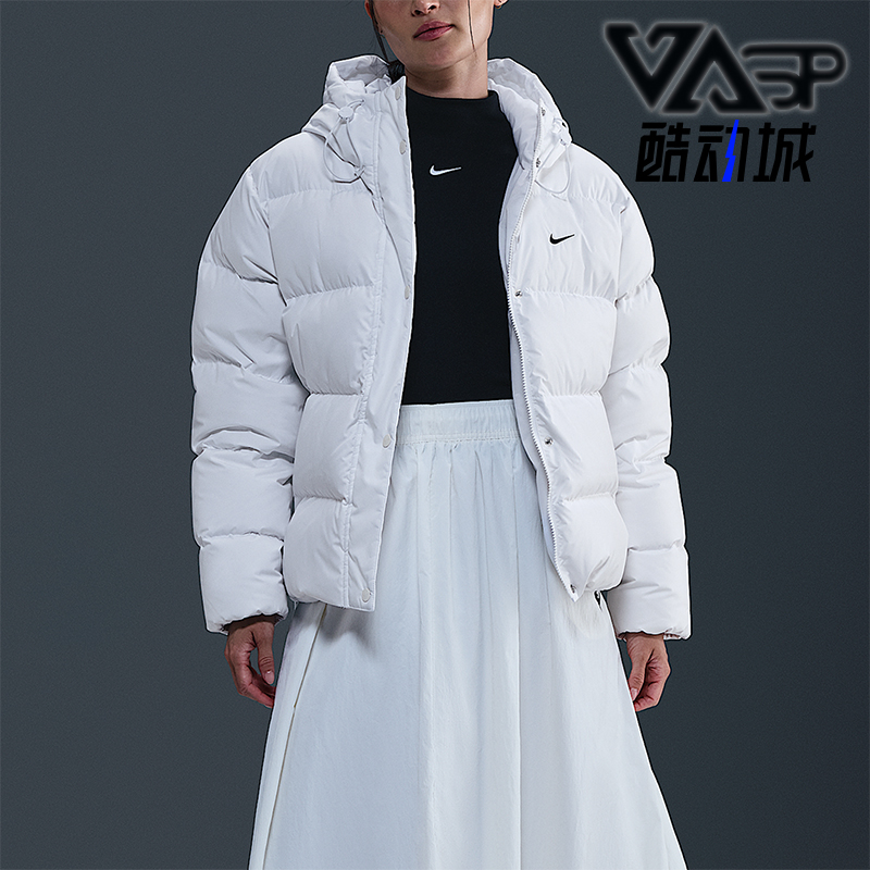 Nike/耐克正品2025秋季款女士保暖连帽休闲日常羽绒服IH0728-100