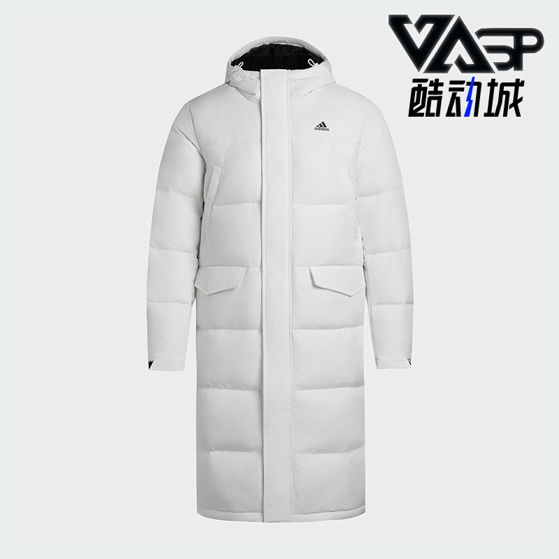 Adidas/阿迪达斯正品冬季新款男女连帽保暖长款羽绒服外套KF6749