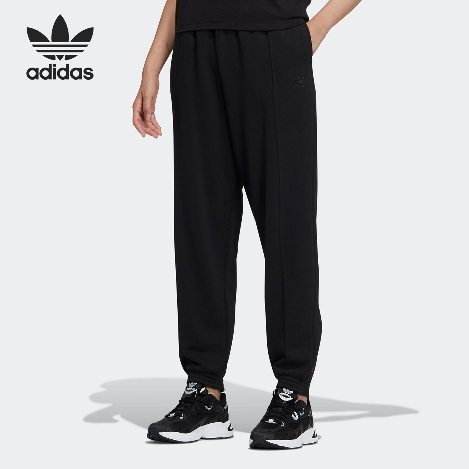 Adidas/阿迪达斯官方正品三叶草CNY女子运动休闲系带长裤HD0340