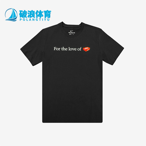 Nike/耐克正品新款男黑色字母印花圆领合身短袖T恤CT6299-010