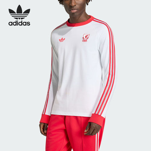 Adidas/阿迪达斯官方正品三叶草男士圆领时尚针织长袖T恤JZ2543