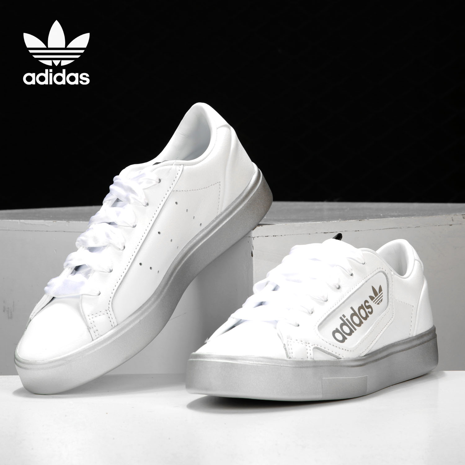 Adidas/阿迪达斯正品三叶草 SLEEK W女子经典运动鞋EG7747 EG7748