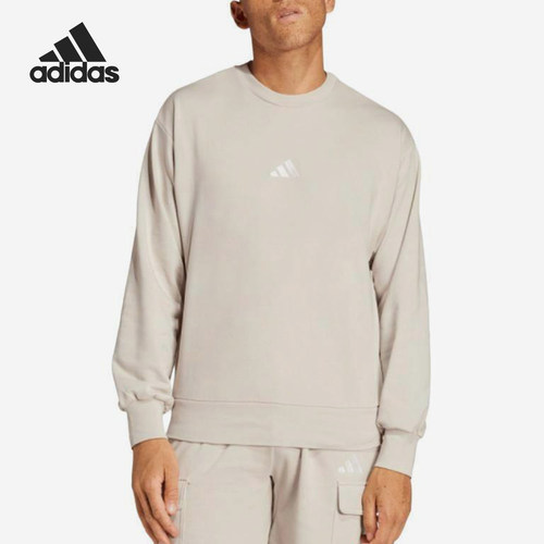 Adidas/阿迪达斯正品2025春新款男士针织圆领运动卫衣IN6087