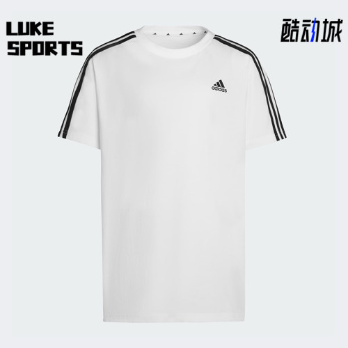 Adidas/阿迪达斯正品夏季大童运动圆领经典针织柔软短袖T恤KT9185