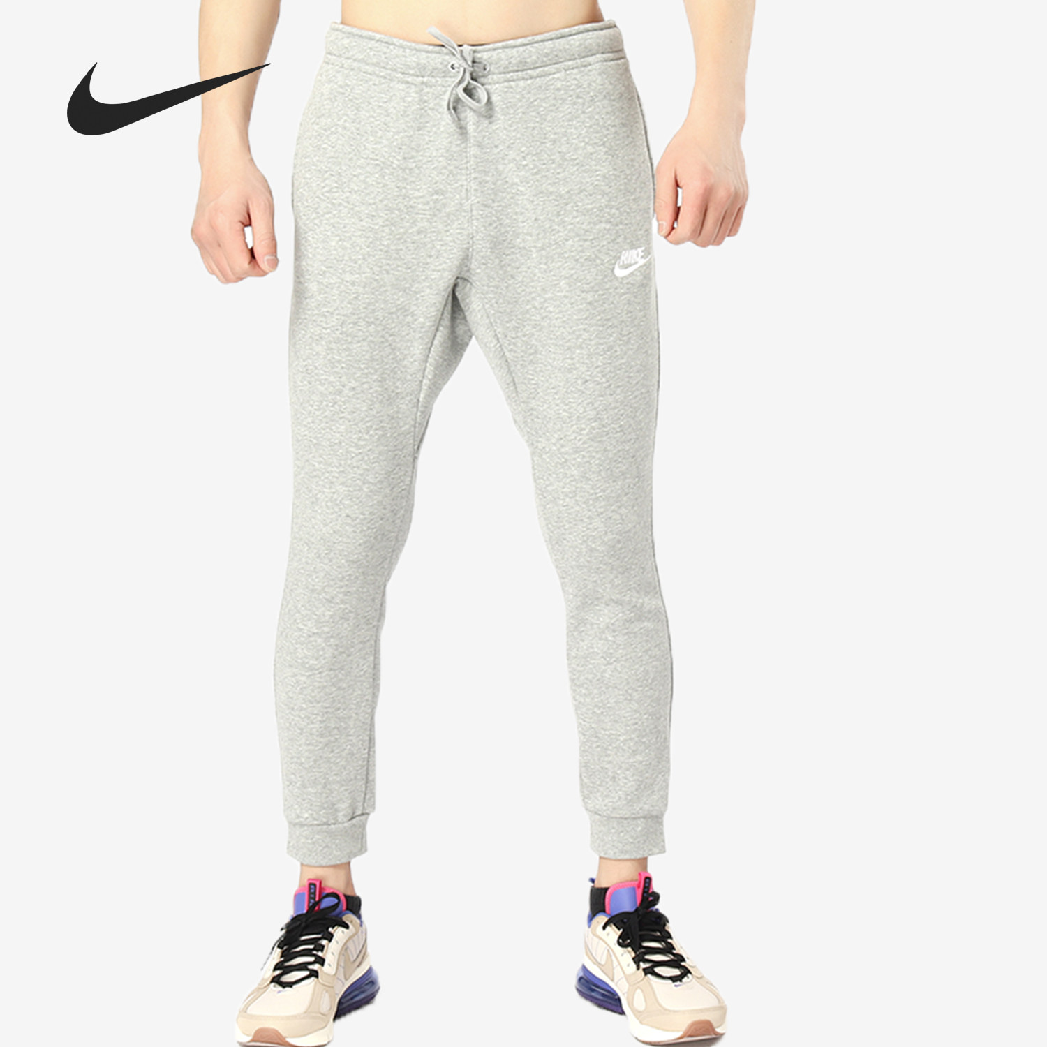 Nike/耐克正品男子加绒收腿束脚时尚运动休闲针织长裤 804409