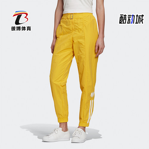 Adidas/阿迪达斯正品三叶草女士经典时尚高腰印花运动长裤GF0266