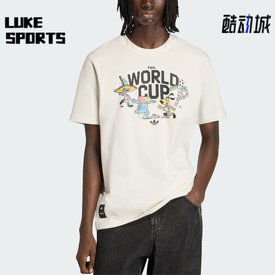 Adidas/阿迪达斯正品三叶草男士圆领时尚图案足球短袖T恤KE2038