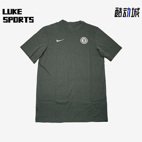 Nike/耐克正品切尔西新款男绿色足球速干经典短袖T恤IB0120-371