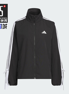 Adidas/阿迪达斯正品DANCE WB 1女士宽松蝴蝶结三条纹外套KT5003