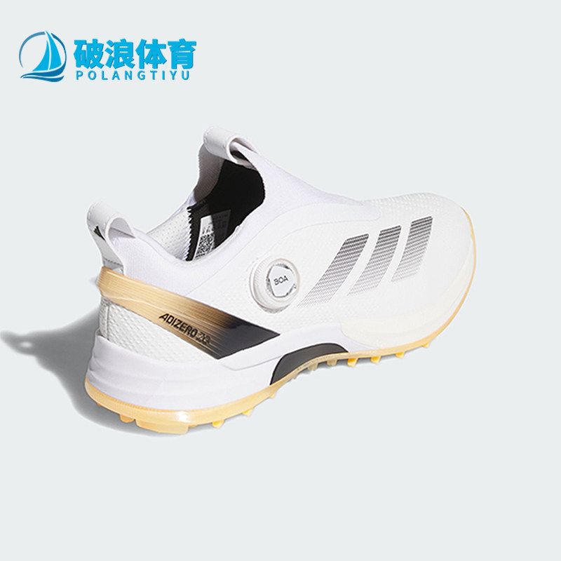 Adidas/阿迪达斯正品ADIZEROZG新款男经典白黄色高尔夫鞋HQ5052