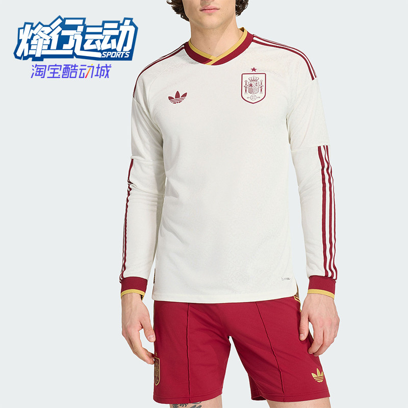 Adidas/阿迪达斯正品三叶草男士复古足球球衣舒适长袖T恤KA1957