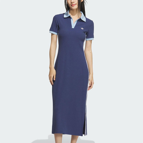 Adidas/阿迪达斯正品三叶草女士修身长款透气时尚连衣裙KF0317
