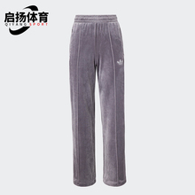 Adidas/阿迪达斯正品三叶草女士天鹅绒烫钻水钻长裤JY0215