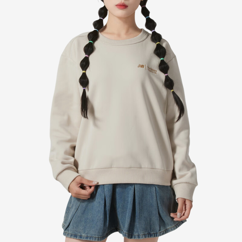 New Balance/NB正品2025新款女子针织加绒卫衣套头衫AWT44314-TWF